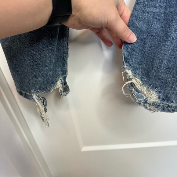 AGOLDE Toni Mid Rise Straight Leg Ankle Distressed Hem Jeans Size 27 - Picture 6 of 8